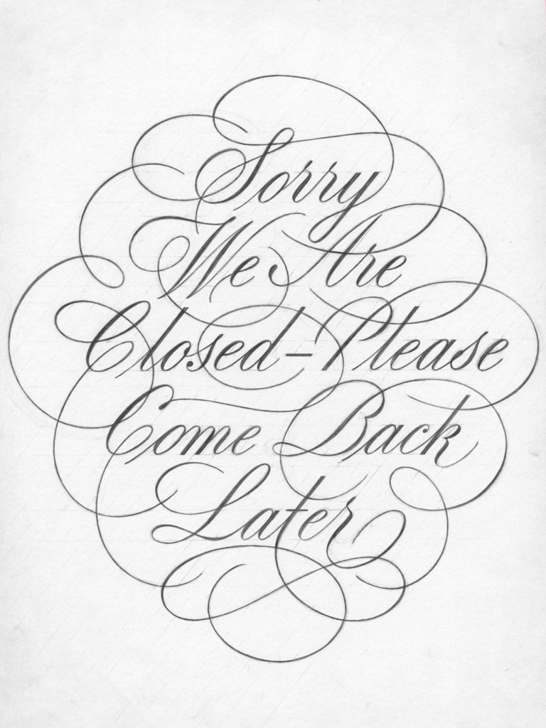Simple hand lettering style flourishes and swirls